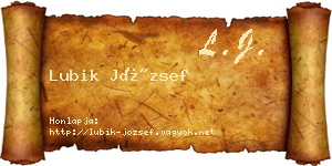 Lubik József névjegykártya